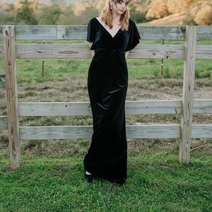 Revelry Black Velvet Bridesmaid Dress size 6
